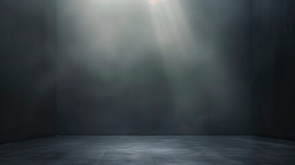 Empty stage with spotlight and smoke in dark room. Stage background.