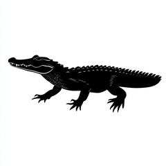 Naklejka premium Silhouette of a Crocodile