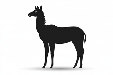 Obraz premium Silhouette of a llama against a white background.