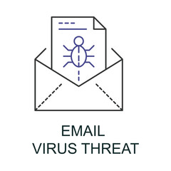 Email Virus Threat Icon. Vector Icon Design