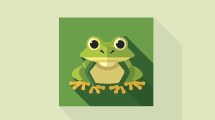Flat Vector Frog Icon Illustration for Design Projects