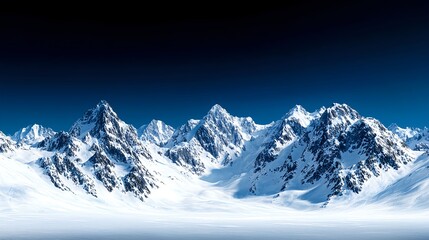 Majestic Snow-Capped Mountains Under Bright Blue Skies