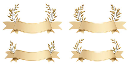 Golden Laurel Wreaths With Ribbons for Winners Generative AI