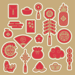 Chinese New Year Vector Sticker Bundle Collection