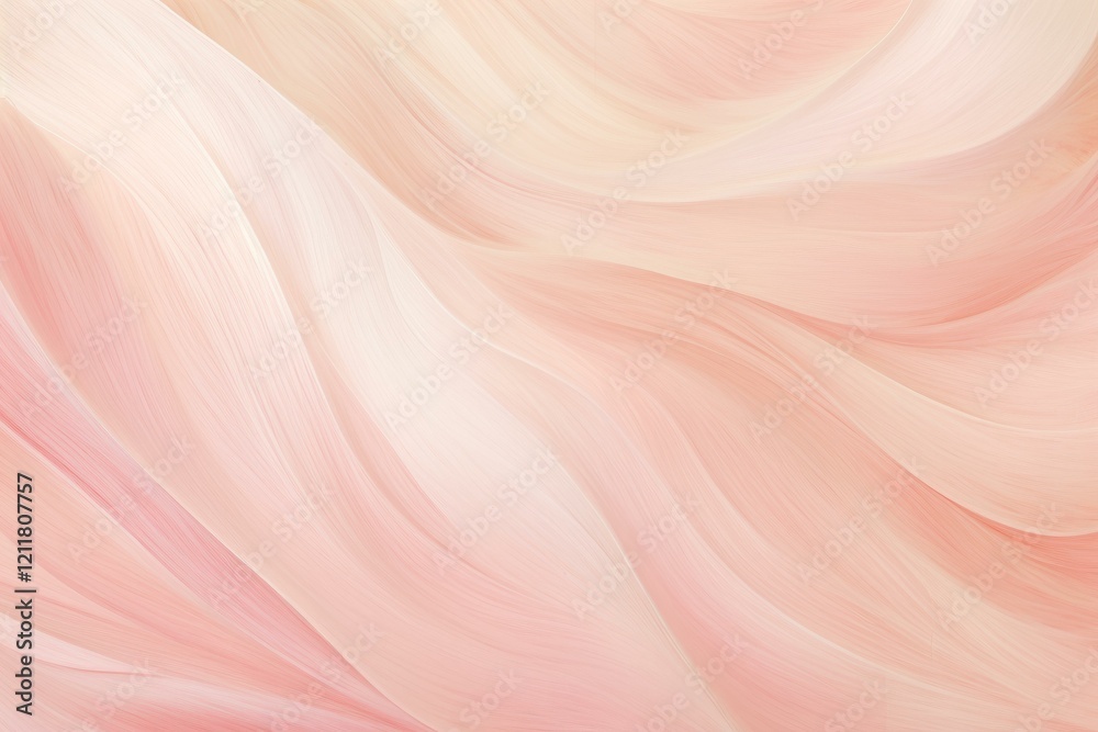 Aufkleber Soft pink and beige waves flowing smoothly create an elegant abstract background