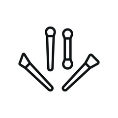 Obraz premium Makeup brush beauty icon in a flat and modern design, making cosmetic branding visually appealing