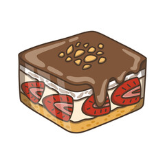 Delicious dessert box with chocolate and strawberries