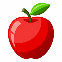 red apple isolated on white