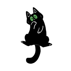 black cat cartoon
