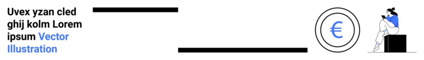 Business professional working on computer with Euro symbol. Ideal for finance, banking, investment, economic growth, digital solutions, financial planning, and global markets. Landing page