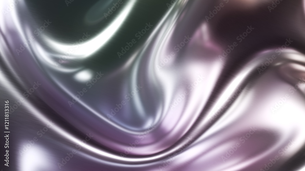 Poster abstract metallic swirl with shimmering colors, creating a festive and vibrant atmosphere. 3d render