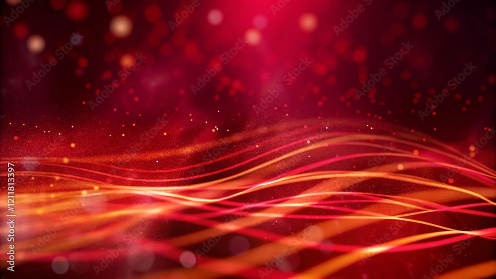 Poster abstract luxury red background with wave and particle. modern abstract banner for elegant presentati