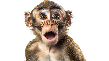 close up of a baboon isolated on white background