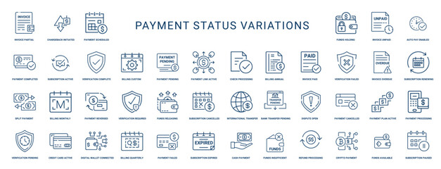 payment status variation line icon , payment international dispute overdue cash