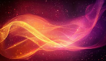 Fototapeta premium Abstract Cosmic Waves Of Orange And Pink Hues