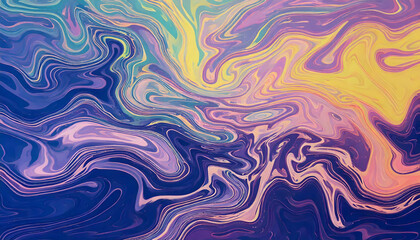 Obraz premium Colorful Psychedelic Marble Pattern Abstract Art Background - Flowing Smooth Lines and Vibrant Colors