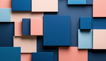 Abstract Geometric Shapes Pastel Blues And Pinks