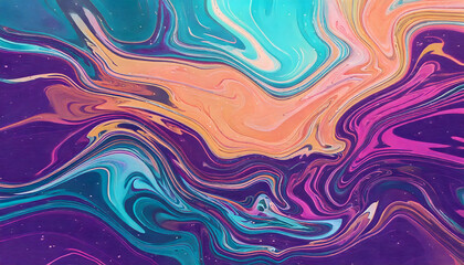 Fototapeta premium Colorful Psychedelic Marble Pattern Abstract Art Background - Flowing Smooth Lines and Vibrant Colors