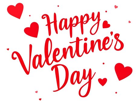 Happy valentine's day red hearts typography celebration design