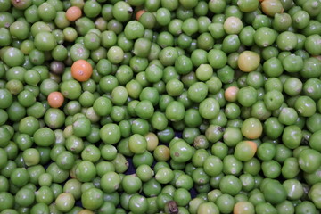 Fresh green pea grains forming a beautiful texture