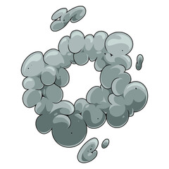 Swirling gray smoke pattern in a circular shape