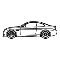 Naklejka premium Car vector icon, Electric vehicle car Vector icon Outline, Car vector outline drawing, Car Vector illustration