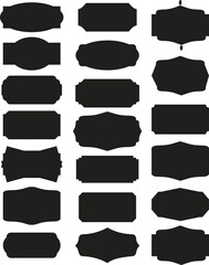 Set of 20 elegant sticker frames isolated on whote background