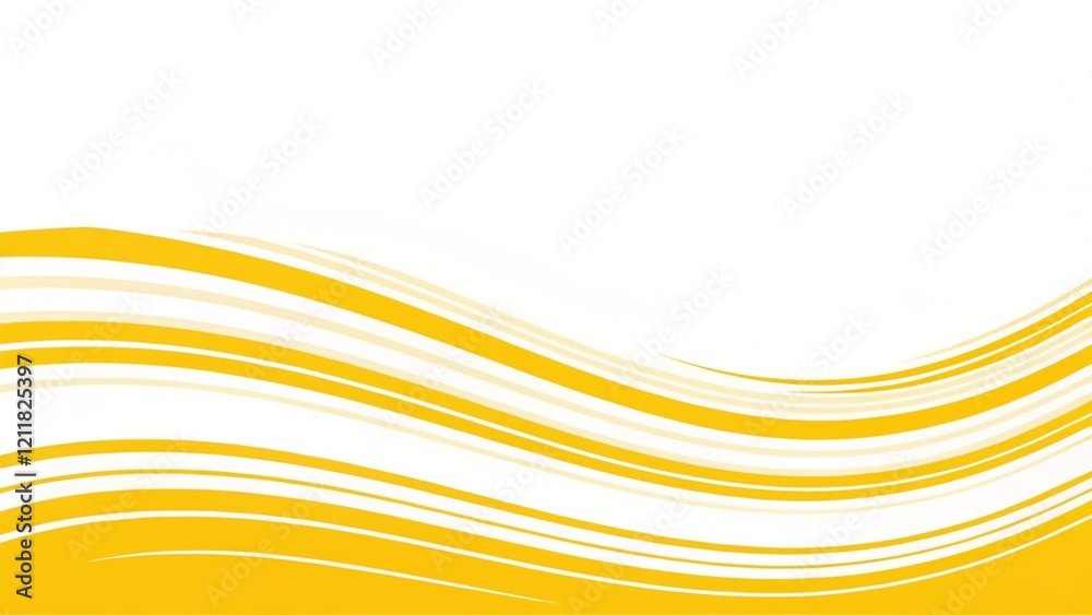 Aufkleber Abstract yellow white wave background design with empty space for text template, modern backdrop with elegant flowing lines, suitable for presentations, flyers, posters, and digital ads