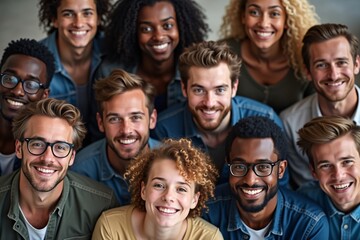 Large Mixed Group of Multicultural People, International Students or Friends Celebrating Diversity Concept, Global Unity and Inclusivity Generative AI