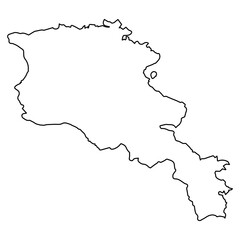 Outline Map of Armenia Eurasian Country