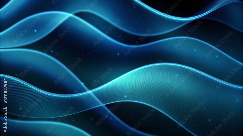 Poster dark abstract curve and wavy background with gradient and color, glowing waves in a dark background,