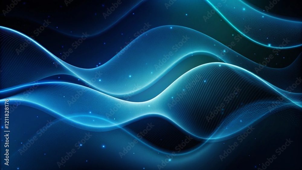 Leinwandbilder Dark abstract curve and wavy background with gradient and color, glowing waves in a dark background, curvy wallpaper design, futuristic lines and neon light flow creating modern digital art