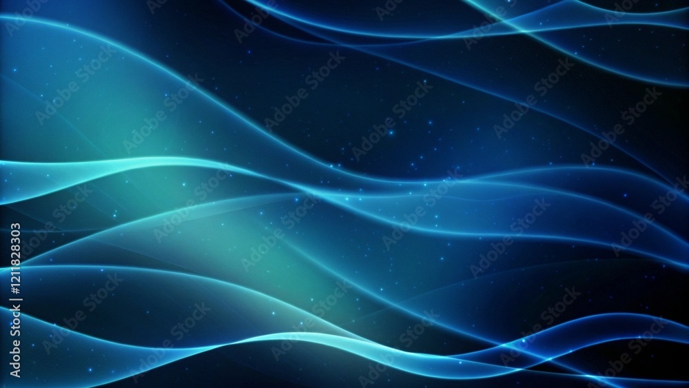 Aufkleber dark abstract curve and wavy background with gradient and color, glowing waves in a dark background,