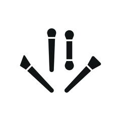 Makeup brush beauty icon in a flat and modern design, making cosmetic branding visually appealing