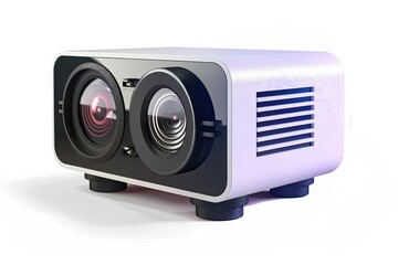 High Resolution of Beautiful Projectors Isolated on White Background