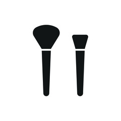 Makeup brush beauty icon in a flat and modern design, making cosmetic branding visually appealing