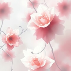 Fototapeta premium Elegant floral arrangement in soft pastel tones captures the essence of tranquility and beauty in a serene setting