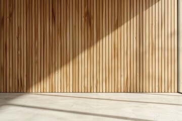 Sharp Picture of Blank Wall in Bright Wood Office Mockup