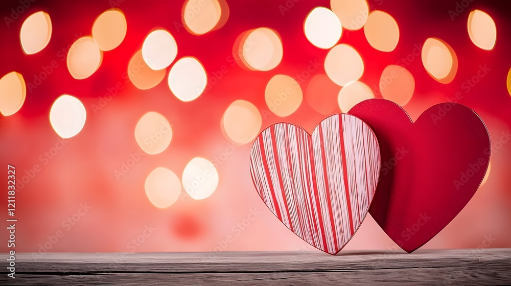 Poster glowing led hearts in bright and vivid colors creating a cheerful and romantic valentine s day ambia