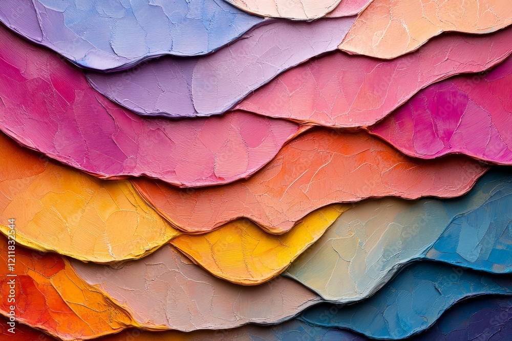 Aufkleber vibrant layers of paint showcase a mesmerizing blend of colors and textures in a creative art piece