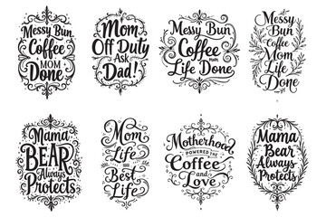 Elegant Mom Quotes Typography Bundle