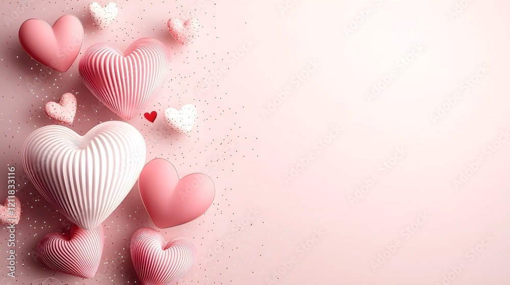 Aufkleber Bright heart shaped LED lights in vivid mesmerizing colors arranged dynamically on a dark luminous backdrop creating a captivating and romantic atmosphere perfect for a special or intimate gathering