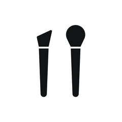 Makeup brush beauty icon in a flat and modern design, making cosmetic branding visually appealing