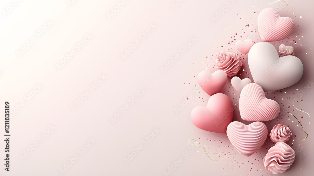 Poster elegant and vibrant festive valentine s day background with colorful floating hearts decorative desi