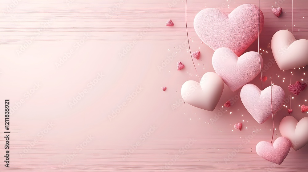 Aufkleber rustic wooden surface with glowing romantic bokeh lights in soft pink and red hues creating a warm a