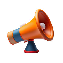 Vibrant Cartoon-Style Megaphone for Public Speaking and Announcements, Isolated On transparent Background