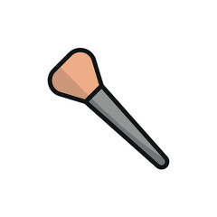 Makeup brush beauty icon in a flat and modern design, making cosmetic branding visually appealing