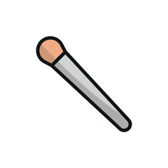 Makeup brush beauty icon in a flat and modern design, making cosmetic branding visually appealing