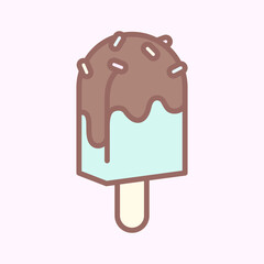 チョコミントアイスバーイラスト⭐︎