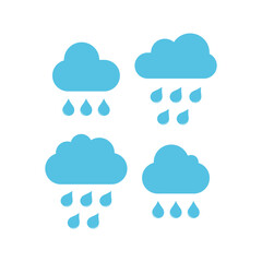 Rain Cloud Icons Set Vector Design Template